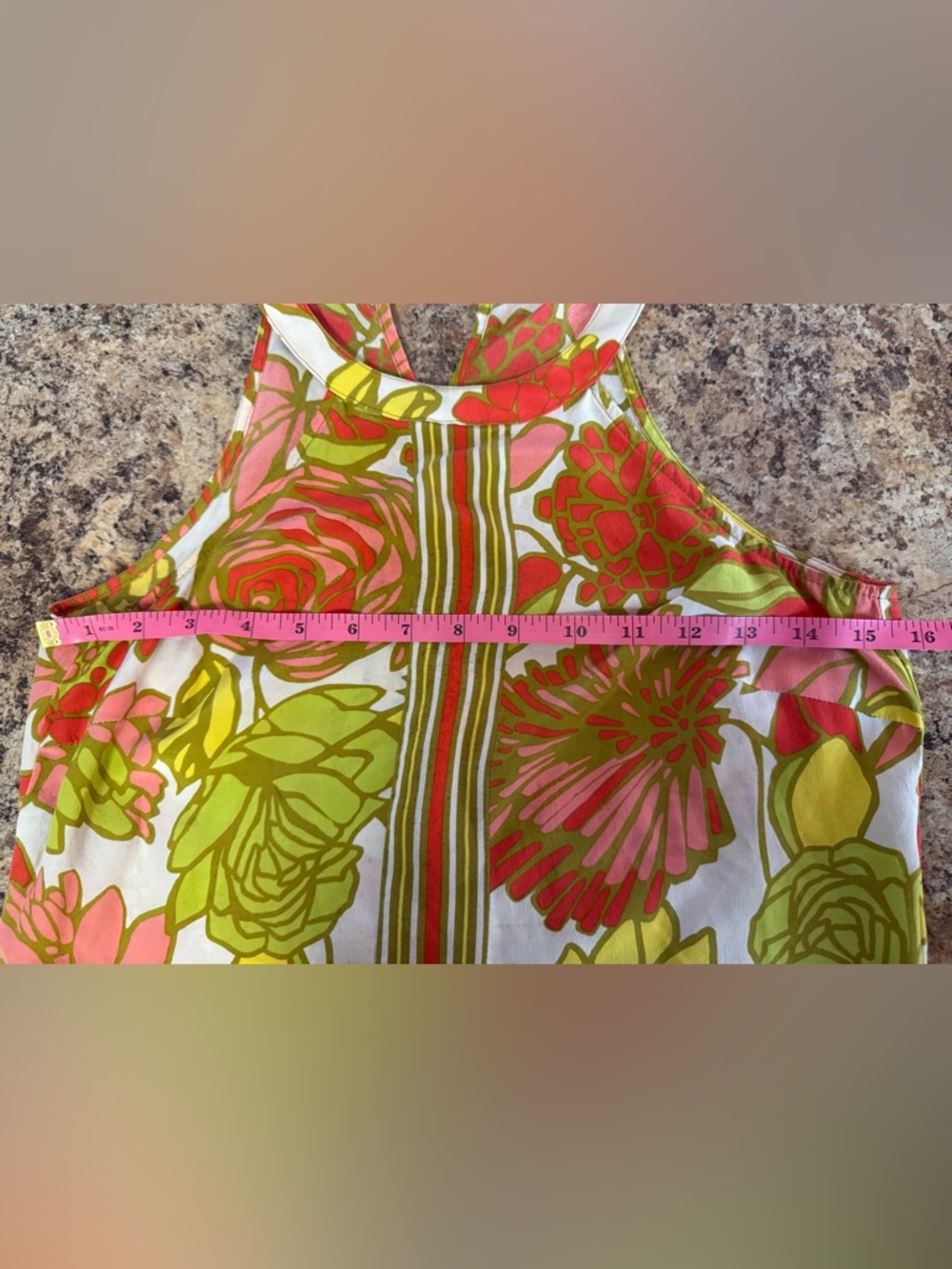 Trina Turk Retro Floral 100% Silk Halter Top - Picture 5 of 6